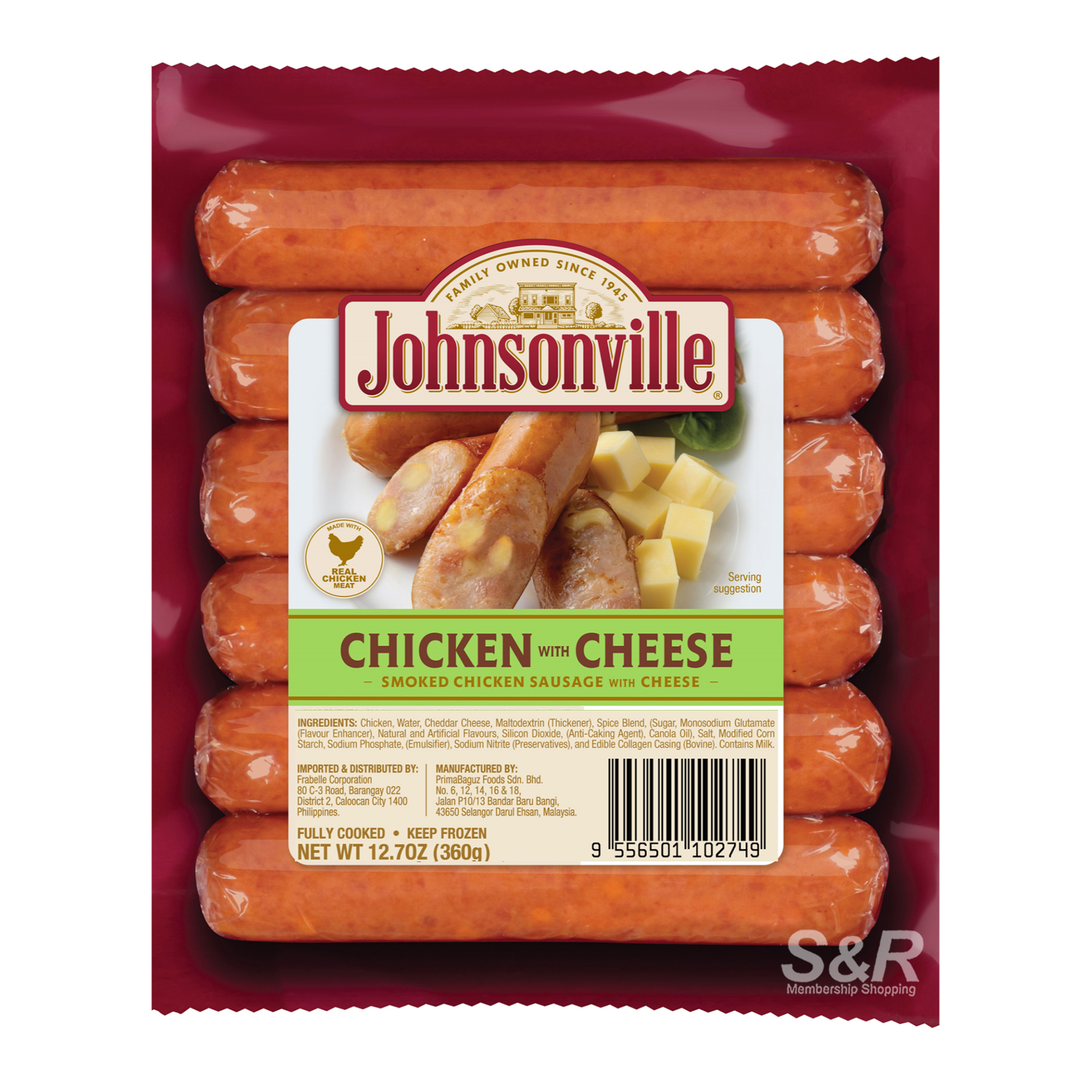 Johnsonville Chicken With Cheese Smoked Chicken Sausage 360g